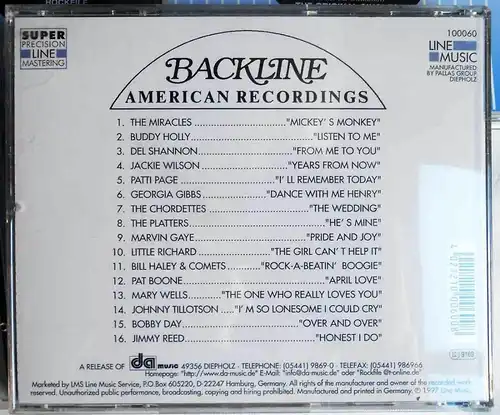 100 CD Backline - American Recordings - Vol. 1 - 100 - Rockfile Original Singles