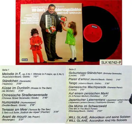 LP Will Glahé: Geburtstagsständchen Tanzende Finger 3