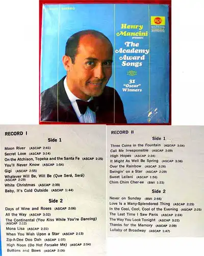 2LP Henry Mancini: The Academy Award Songs - 31 Oscar Winners (RCA LSP-6013) D66