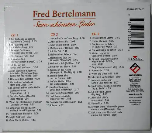 3CD Box Fred Bertelmann: Seine schönsten Lieder (BMG) 2004