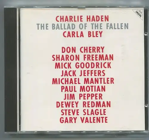 CD Charlei Haden Carla Bley: The Ballad of the Fallen (ECM) 1983