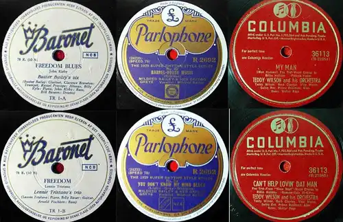 5 Original 78er Schellackplatten JAZZ/SWING - LENNIE TRISTANO BUSTER BAILEY.....