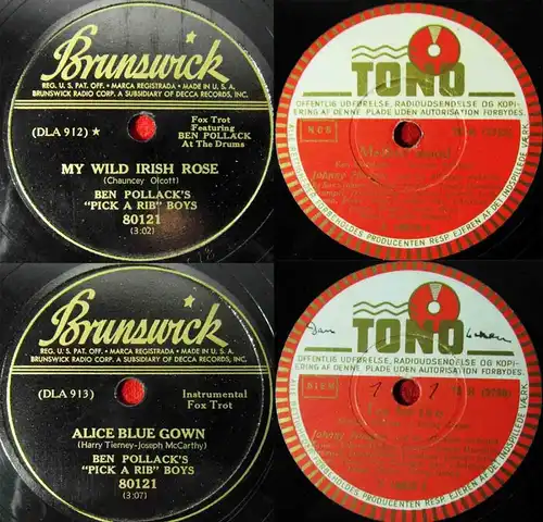 5 Original 78er Schellackplatten JAZZ/SWING - LENNIE TRISTANO BUSTER BAILEY.....