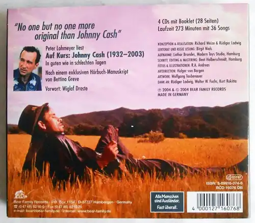 4CD Set Auf Kurs - Die Johnny Cash Biografie gelesen von Peter Lohmeyer 36 Songs