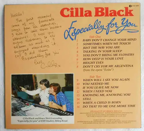 LP Cilla Black: Especially for you (K-Tel) UK 1980