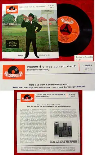 EP Dieter Hildebrandt: Haben Sie was zu verzollen? 1961 (Polydor) D