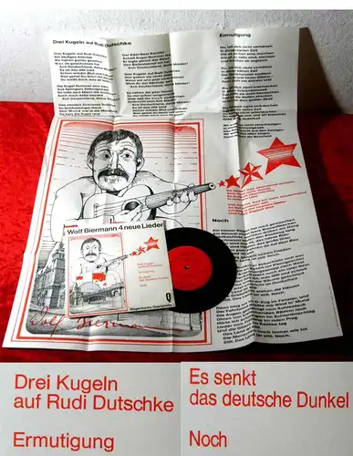 EP Wolf Biermann: 4 neue Lieder - mit Poster - (Wagenbachs Quartplatte 3) D 1968