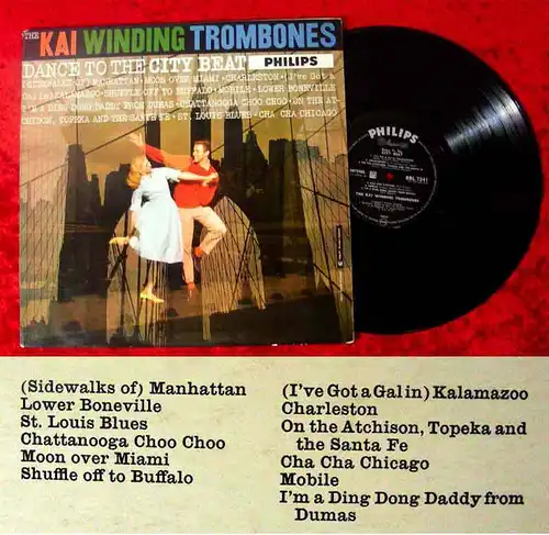 LP Kai Winding Trombones: Dance to the City Beat (Philips BBL 7341) UK 1959