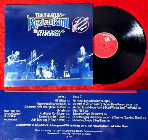 LP Beatles Revival Band: Beatles Songs in deutsch (Telefunken 622998 AO) D 1977