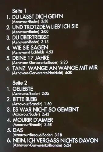 LP Charles Aznavour singt deutsch (2) incl: Wie sie sagen (Barclay ) D