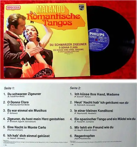 LP Malando Romantische Tangos (Philips)