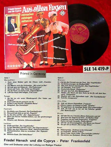 LP Friedel Hensch & die Cyprys: Aus allen Fugen (Telefunken SLE 14419 P) D 1966