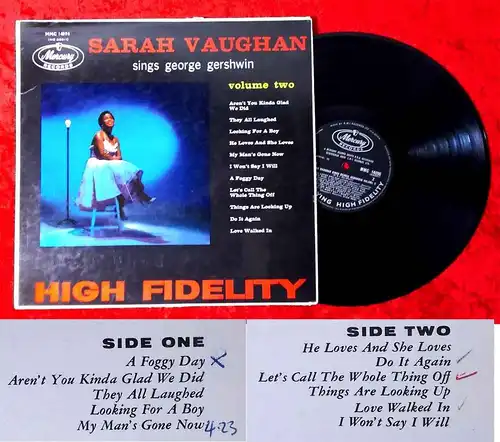 LP Sarah Vaughan Sings George Gershwin Vol. II (Mercury MMC 14096) UK 1958