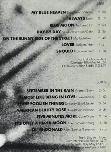 LP Frank Sinatra: Swing mit Frank Sinatra (EMI Hör Zu 1C 056-81 895) D