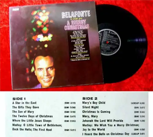 LP Harry Belafonte To Wish you a merry Christmas (RCA)