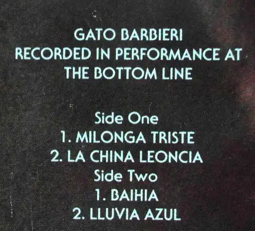 LP Gato Barbieri: Chapter Four - Alive in New York (ABC Impulse 3C 064-96706) US