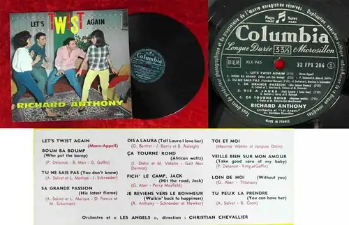 LP Richard Anthony: Let´s Twist Again (Columbia FPX 204) Frankreich