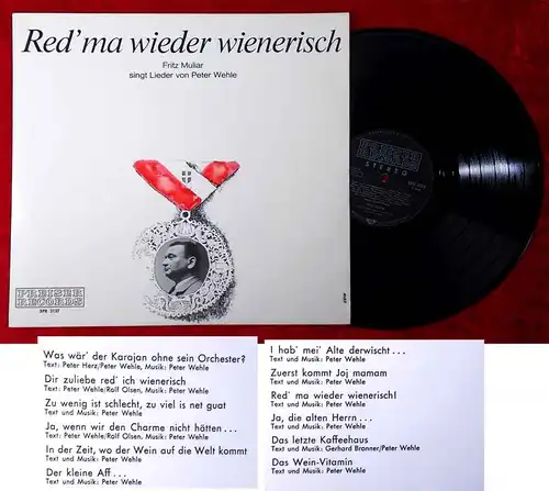LP Fritz Muliar: Red´ma wieder wienerisch - Lieder von Peter Wehle - (Preiser) A