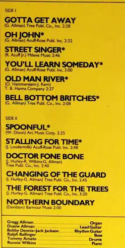 LP Allman Joys feat Duane & Gregg Allman: Early Allman (Mercury 6338 438) D 1971