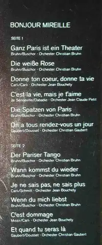 LP Mireille Mathieu: Bonjour Mireille (Ariola 85 750 IT) D