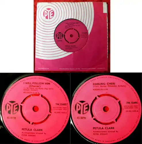 Single Petula Clark: I Will Follow Him / Darling Cheri (Pye 7N.15495) UK 1963
