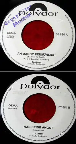 Single Camillo Felgen: An Daddy persönlich (Polydor 52 884) D 1967