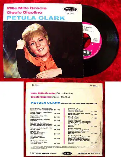 Single Petula Clark: Mille Mille Gracie (Vogue DV 14 066) D 1963