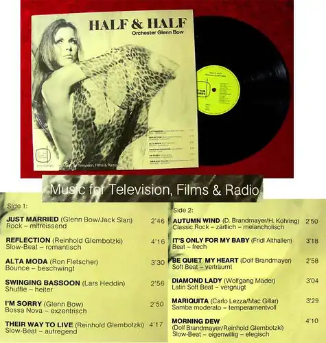 LP Orchester Glenn Bow: Half & Half ( UTV 98110) Music for TV, Films & Radio