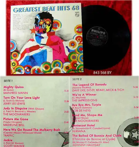 LP Greatest Beat Hits 68 Manfred Mann Traffic Johnny Hallyday