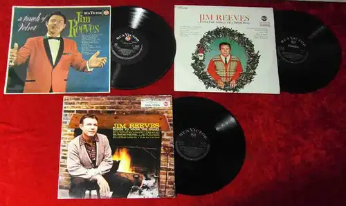 3 Langspielplatten JIM REEVES - Vinylsammlung -  Originalalben -
