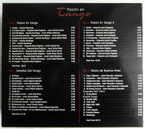 4CD Box Pasion En Tango - Tango Argentina