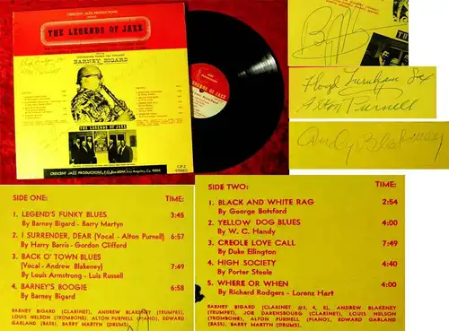 LP Legends of Jazz Starring Barney Bigard (Crescent CJP-2) US 1974 - Signiert!