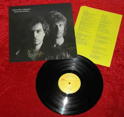 LP Christoffer & Quinton. Life In The Shadows (DA RTL 1027) D 1989 Signiert