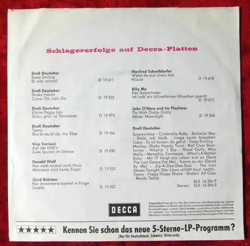 Single Drafi Deutscher: Cinderella Baby (Decca D 19 636) D