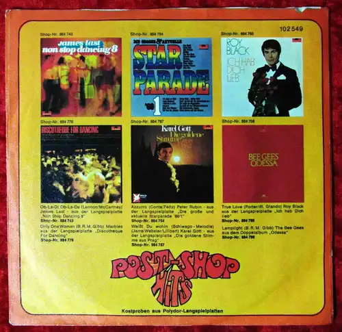 Single Bee Gees Idea  Post Shop Hits (Polydor 102 549) D