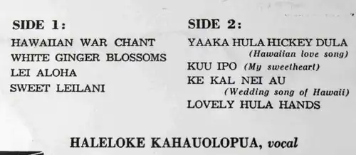 25cm LP Haleloke Kahauolopua: Hawaiian Blossoms (Philips B 07614 R) NL