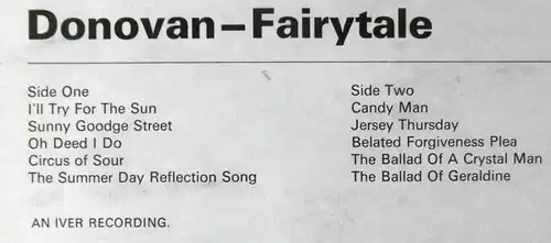 LP Donovan: Fairytale (Marble Arch MAL 867) UK 1969