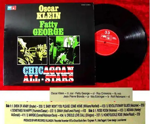 LP Oscar Klein & Fatty George Chicagoan All Stars (MPS) 1973