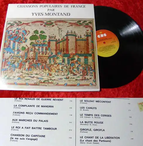 LP Yves Montand: Chansons Populaires de France (CBS)