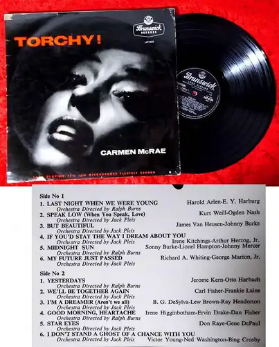 LP Carmen McRae: Torchy! (Brunswick LAT 8133) UK 1956