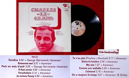 LP Charles Aznavour: Charles Le Grand (Barclay 92 307) Clubsonderauflage