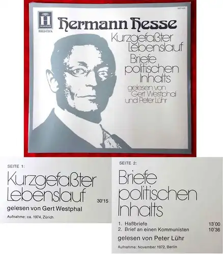 LP Hermann Hesse: Kurzgefaßter Lebenslauf... mit Gert Westphal & Peter Lühr 1977