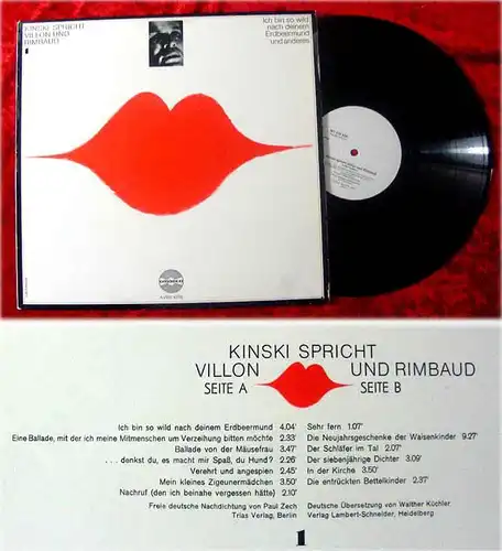 LP Klaus Kinski Ich bin so wild nach deinem Erdbeerrmund (Amadeo)
