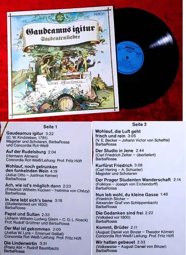 LP Gaudeamus Igitur - Studentenlieder (Amiga 845 277) DDR 1984