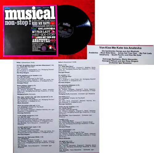 LP Musical Non-Stop! (Intercord 928-08 U) Von Kiss Me Kate bis Anatevka