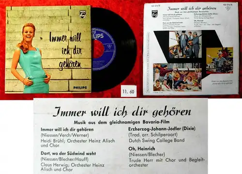EP Heidi Brühl: Immer will ich Dir gehören (Philips 423 376 PE) D 1960