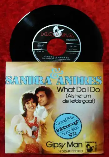 Single Sandra & Andres: What Do I Do (Hansa 12085)  D 1972 Grand Prix Eurovision