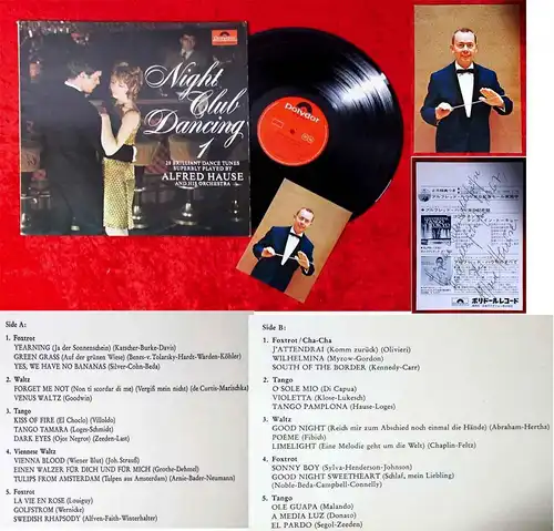LP Alfred Hause: Night Club Dancing 1 (Polydor 184 050) mit Autogrammkarte Japan