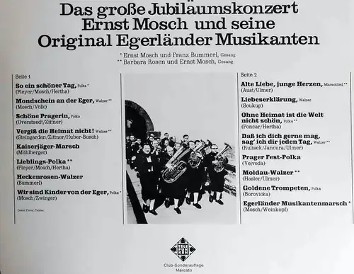 LP Ernst Mosch & Original Egerländer: Das große Jubiläumskonzert (Telefunken) D