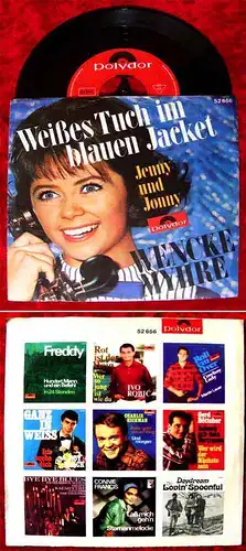 Single Wencke Myhre: Weißes Tuch im blauen jacket (Polydor 52 656) D 1965